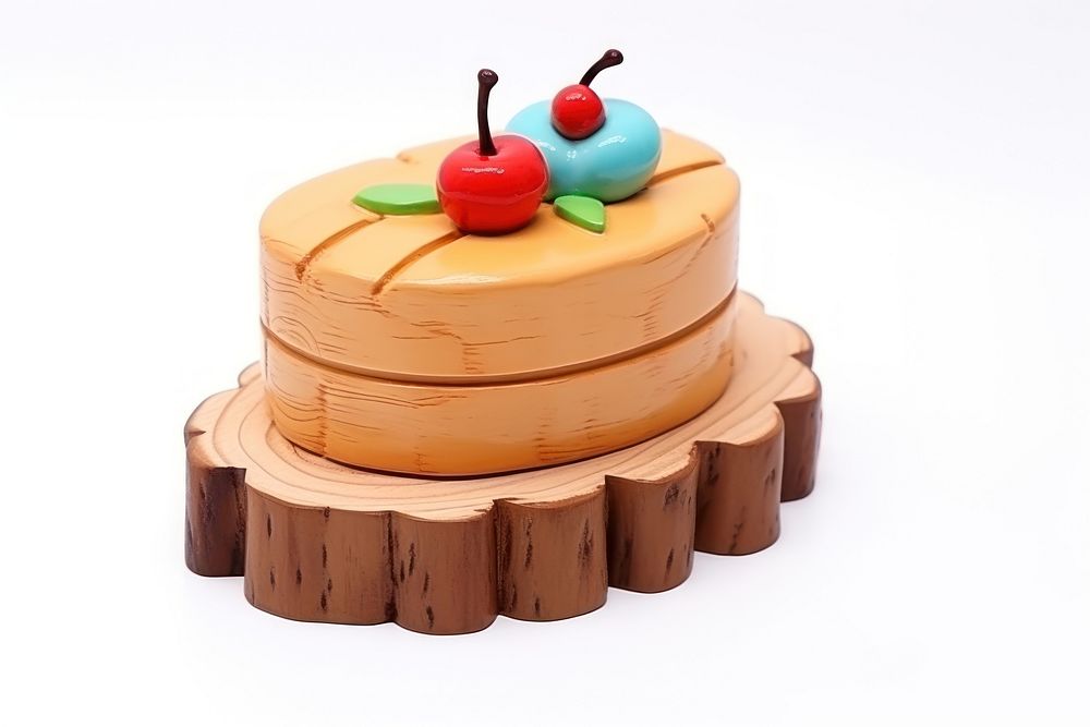 Wooden cute toy cake dessert food wood.