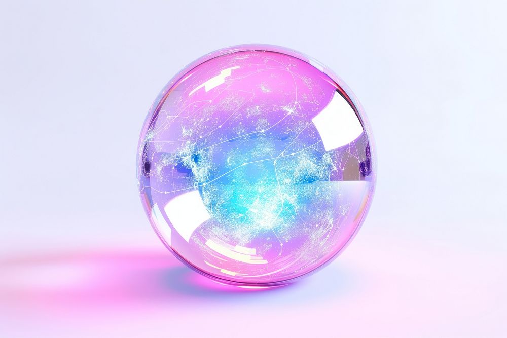 Abstract futuristic technology network space planet sphere purple glass.