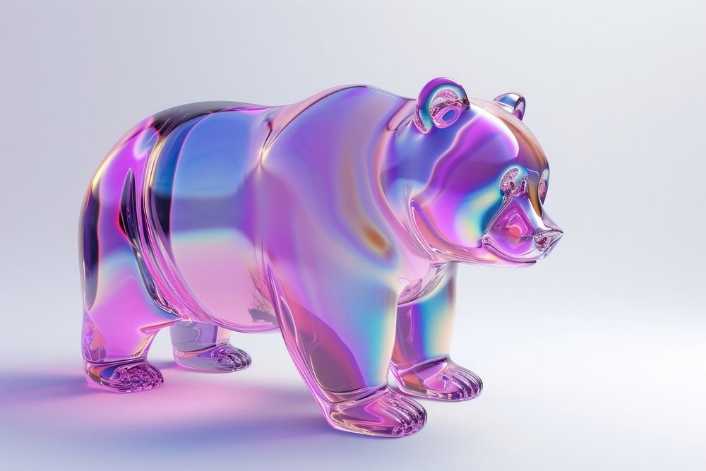 Bear icon purple futuristic investment.
