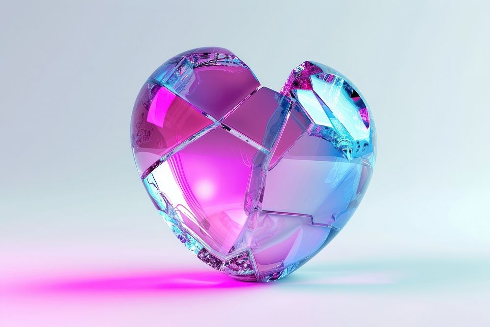 Broken heart crystal cosmetics gemstone.