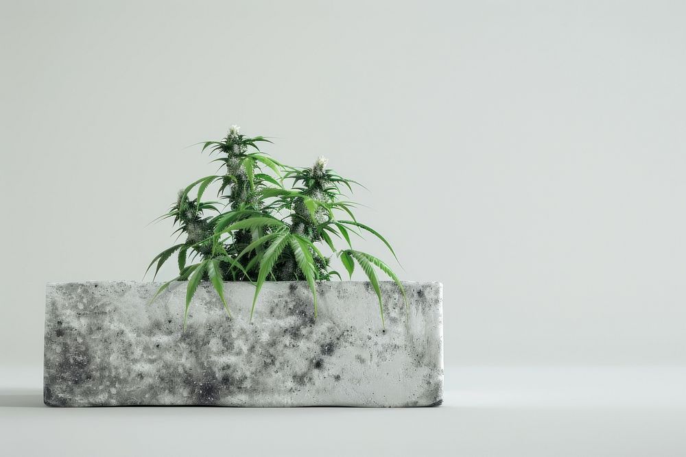 Cannabis plant houseplant flowerpot.