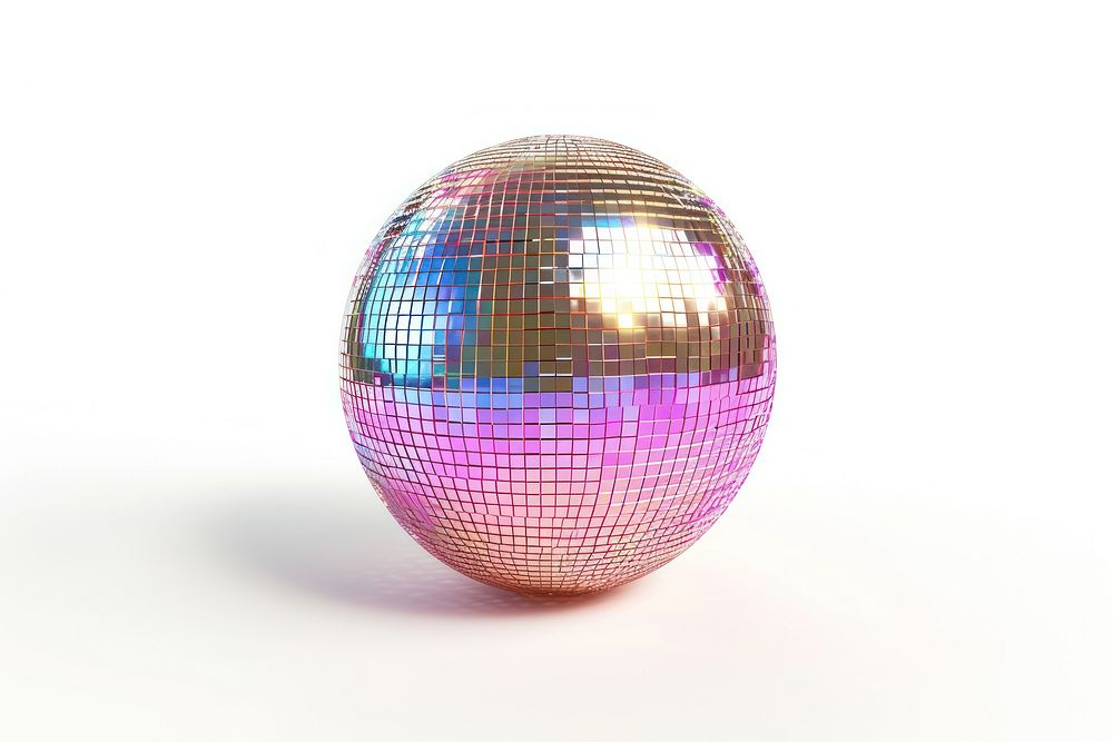 Disco ball sphere white background celebration.