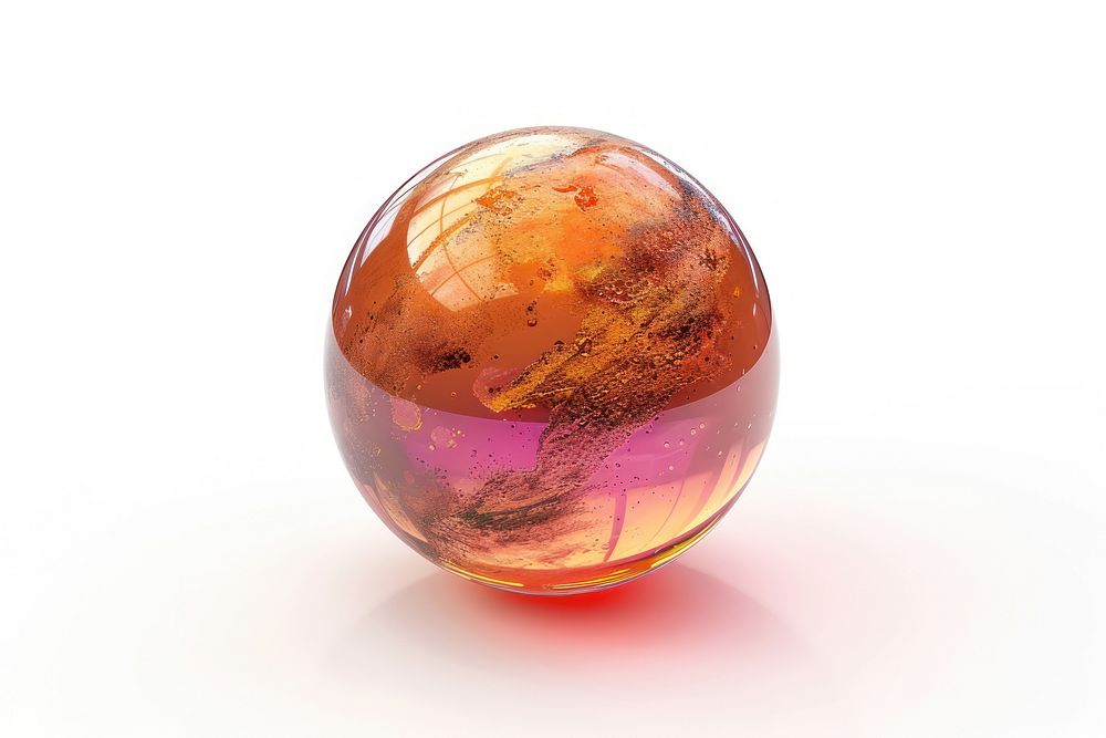 Glowing Mars planet jewelry sphere glass.