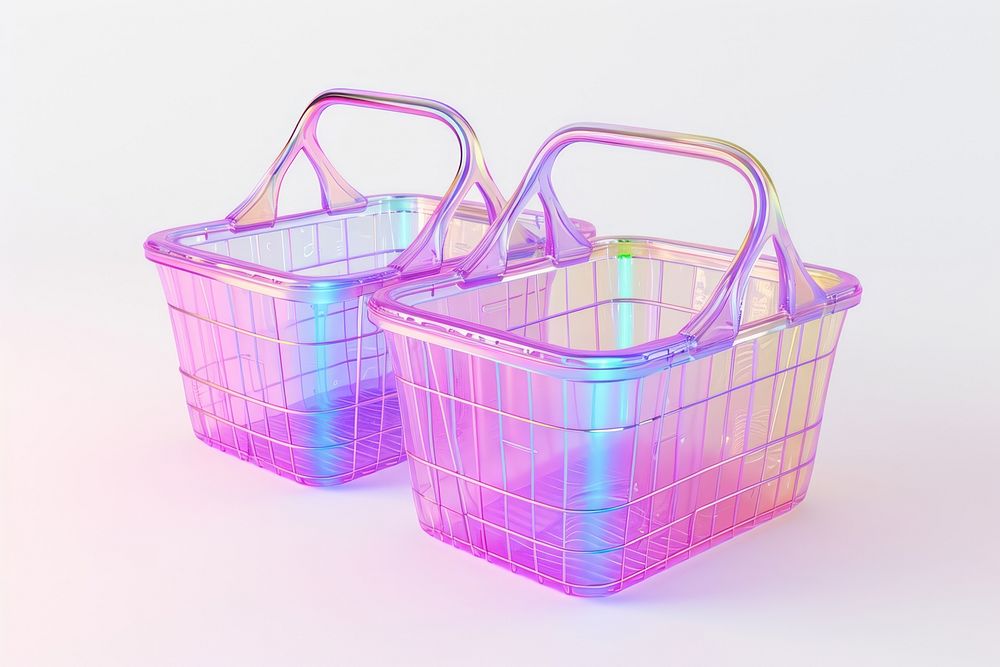Shopping baskets white background investment container.