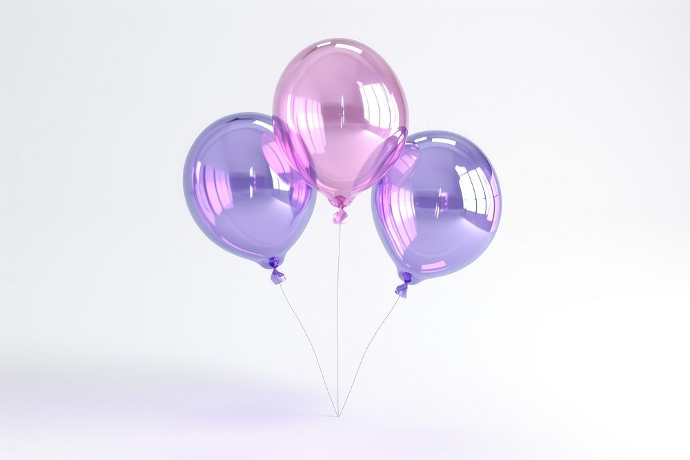 Simple balloons purple white background | Premium Photo Illustration ...