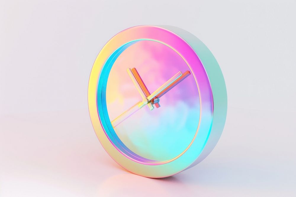 Simple clock icon accuracy jewelry rainbow.