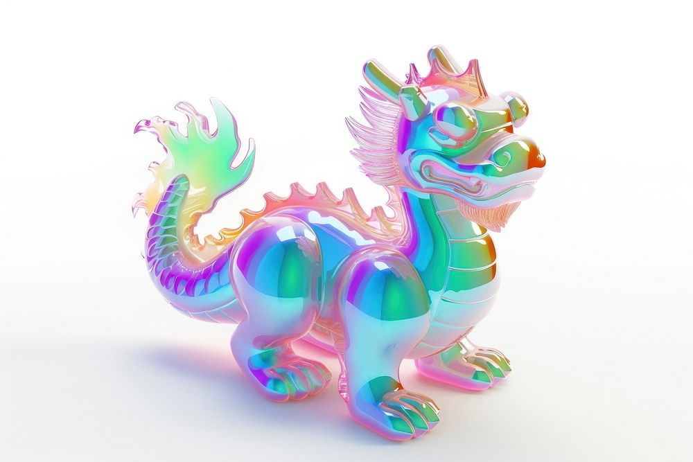 Simple cute chubby chinese dragon icon white background representation creativity.