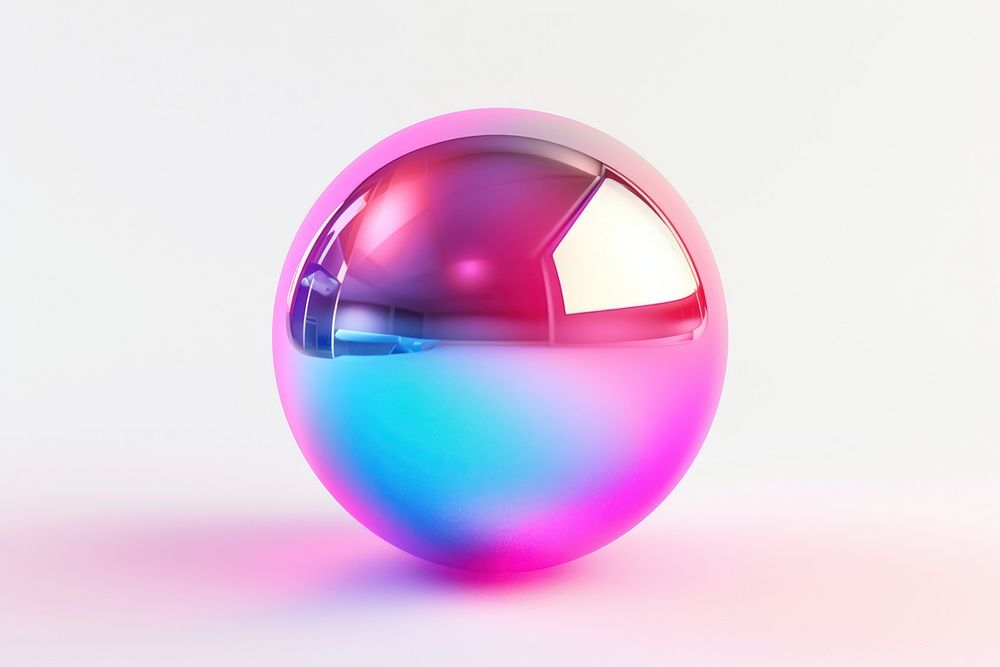 Simple gradient sphere purple ball white background.