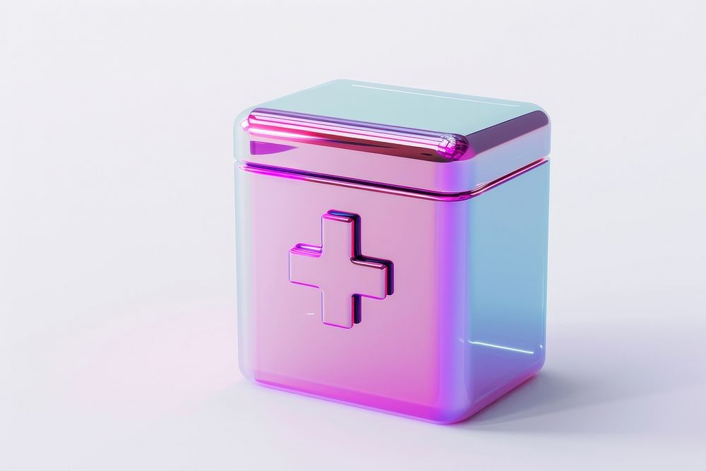 Simple medical box icon white background cosmetics furniture.