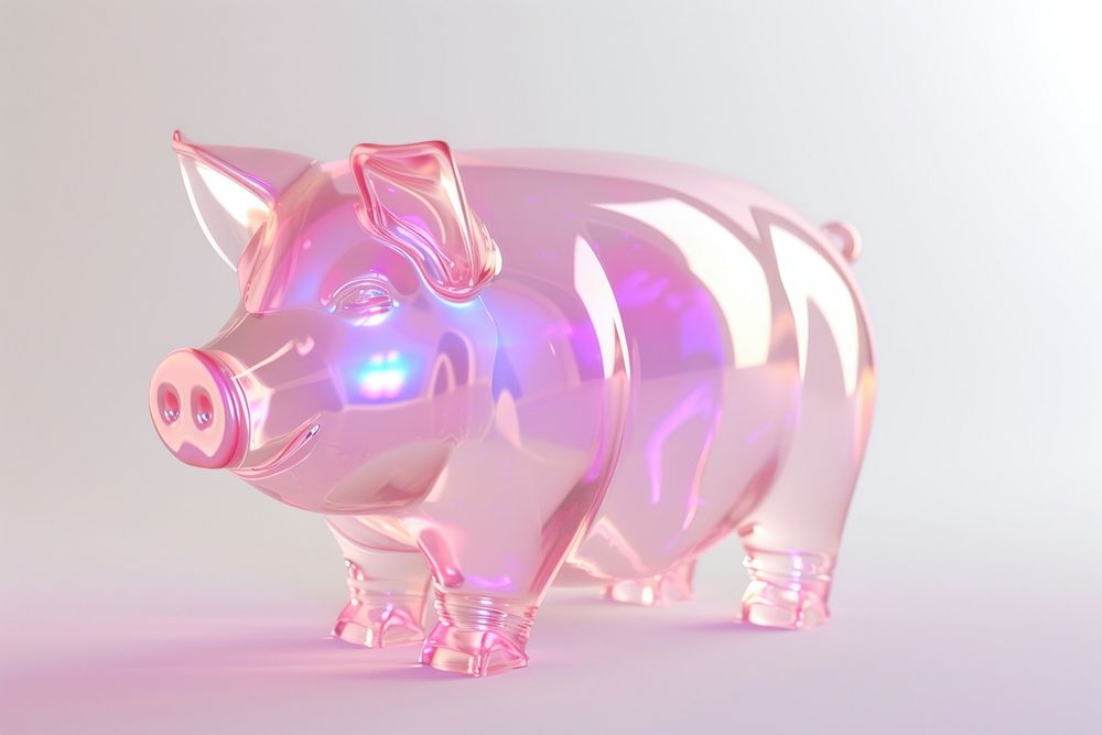 Simple pig mammal representation illuminated.