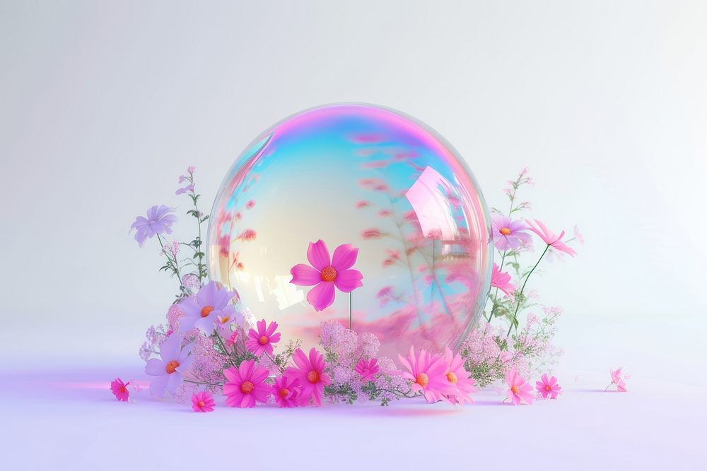 Spring filed sphere bubble purple.