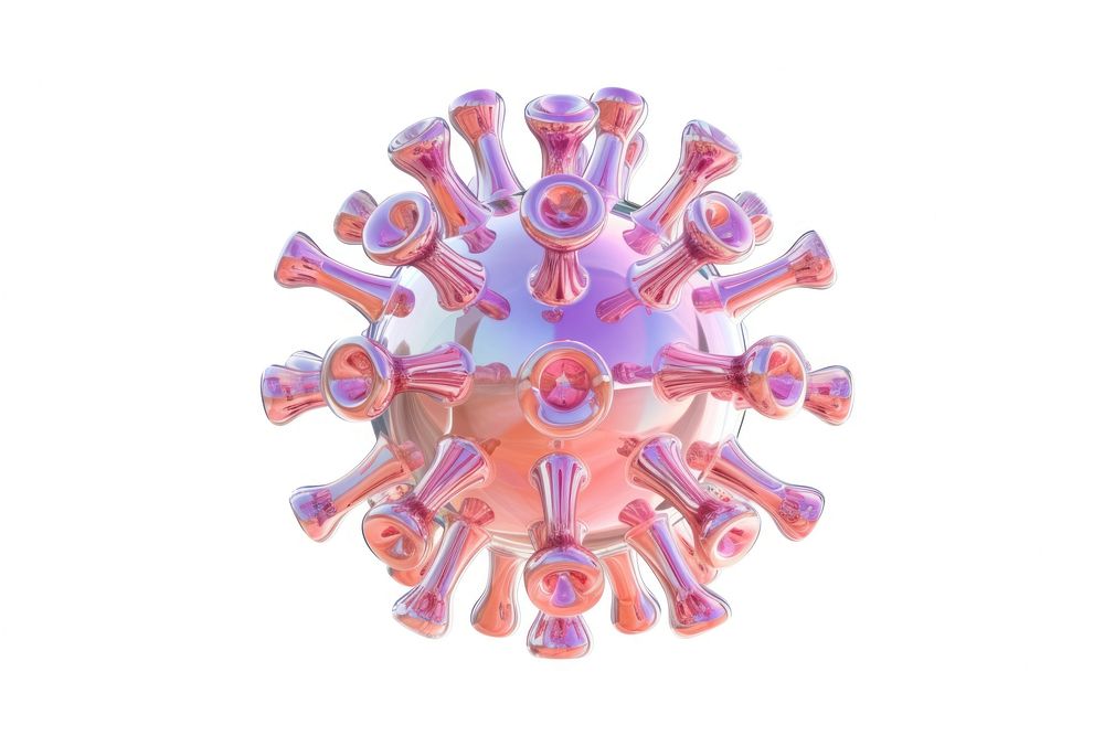 Virus cell white background microbiology accessories.