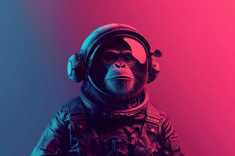 Monkey Astronaut astronaut mammal photography.
