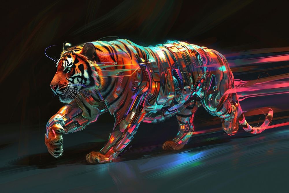 Tiger cyborg tiger wildlife animal.