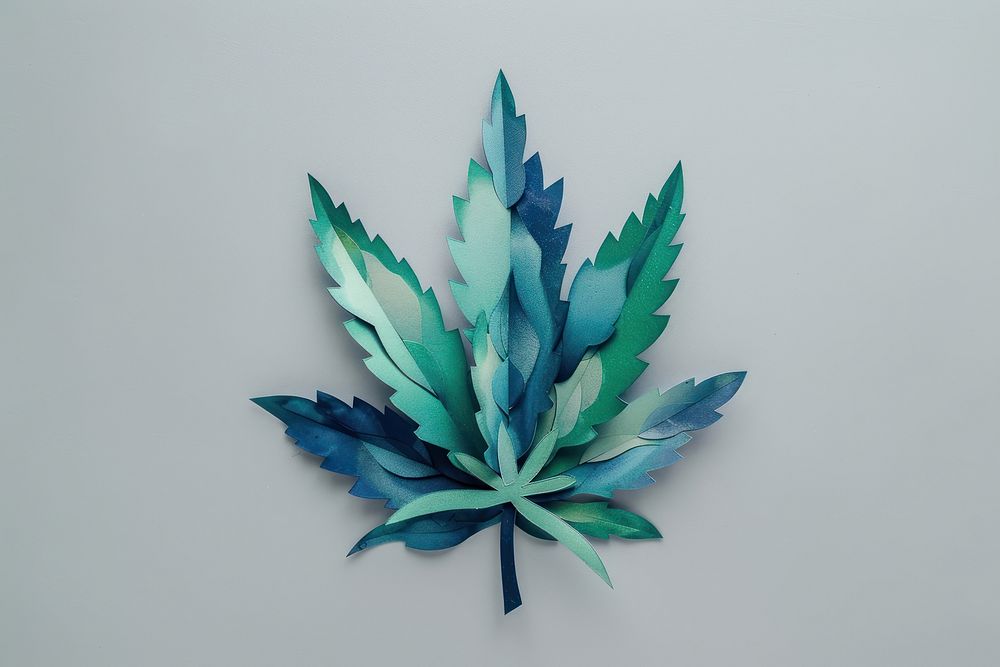 Cannabis plant leaf art.