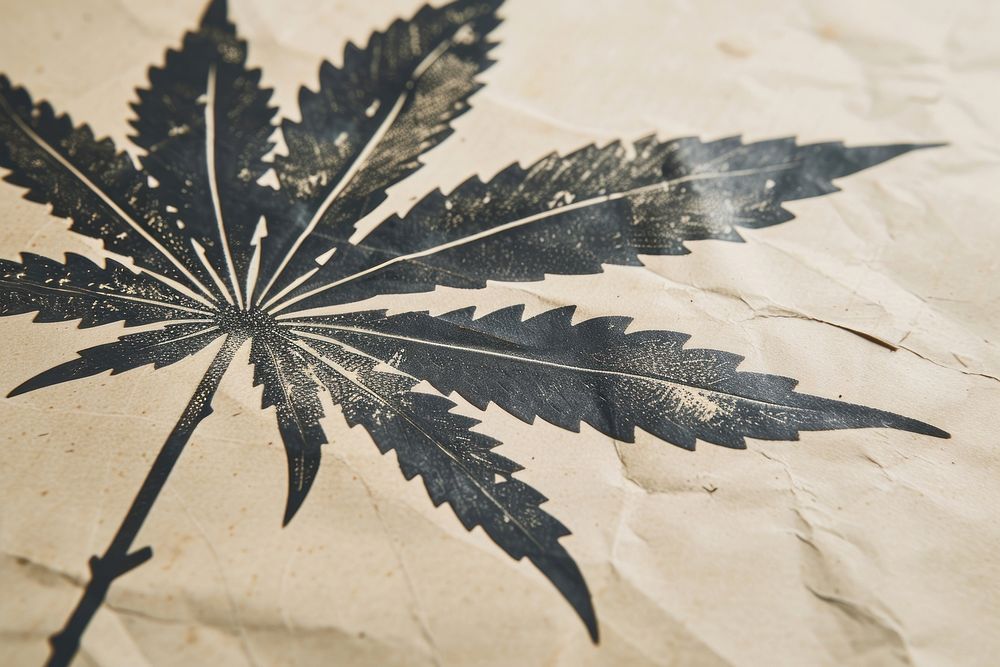 Cannabis plant paper leaf.
