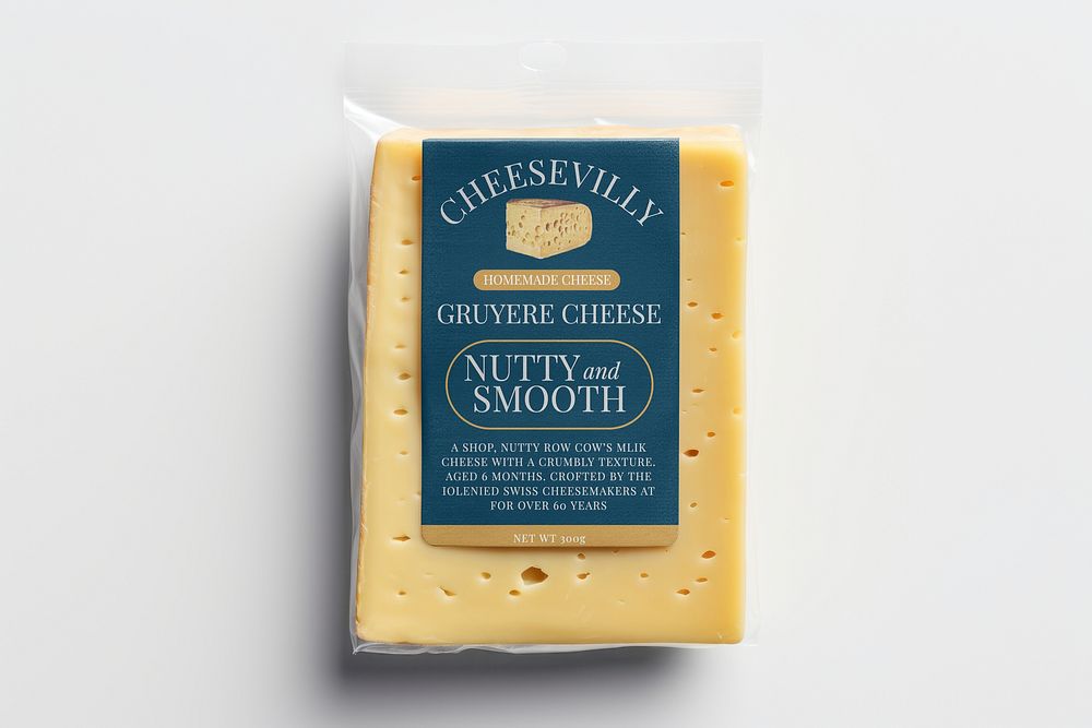 Cheese packaging label mockup psd