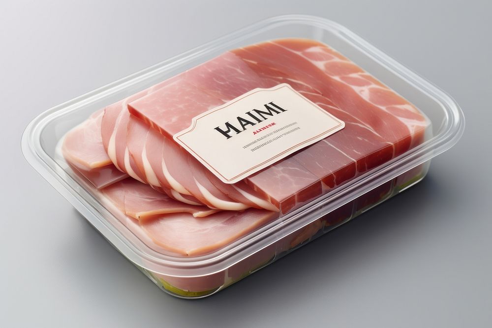 Ham packaging label  meat food pork.