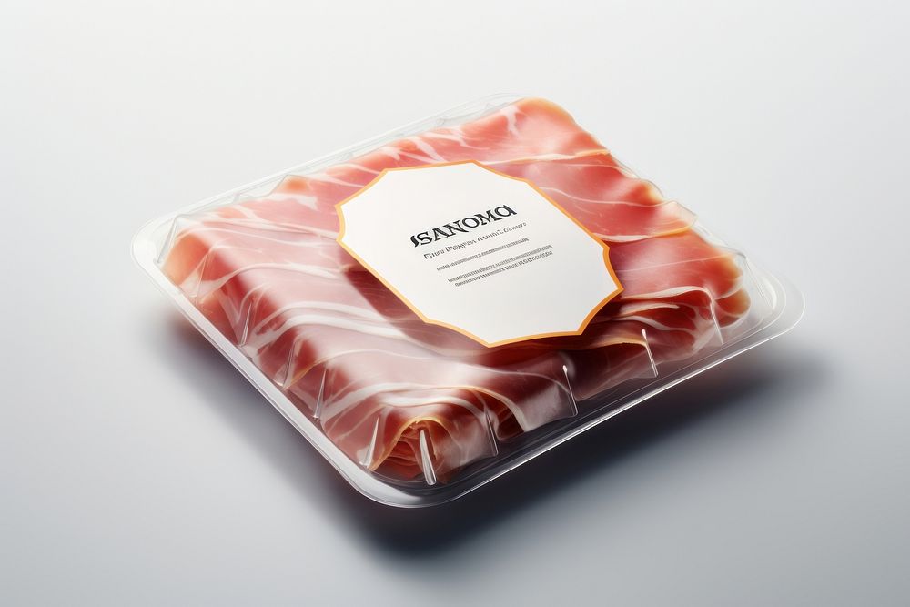 Serrano Ham packaging label  meat food pork.