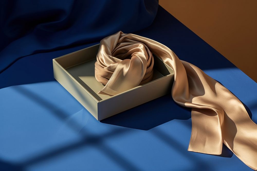 Silk scarf box packaging  accessories still life accessory.