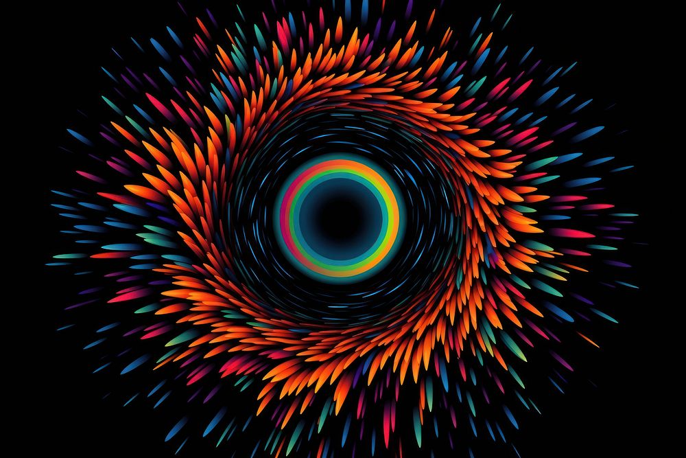 Black hole abstract pattern illuminated.