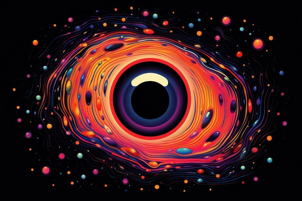Black hole abstract graphics pattern.