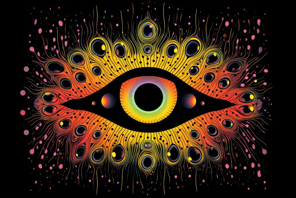 Alien pattern eye art.