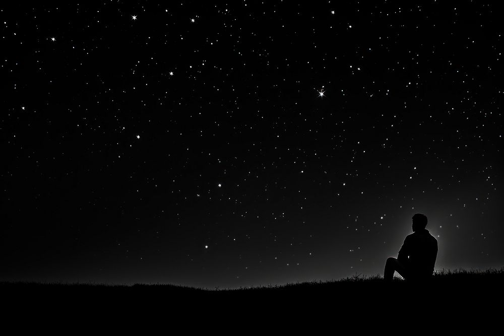 Clound and stars silhouette outdoors nature.