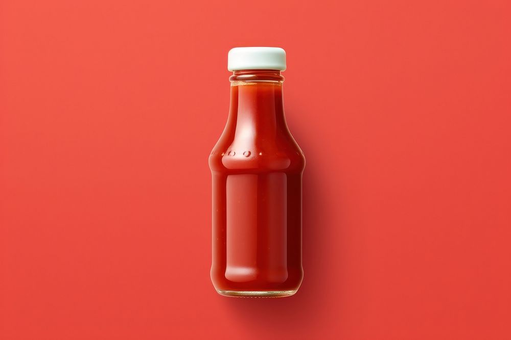 Ketchup food refreshment condiment.