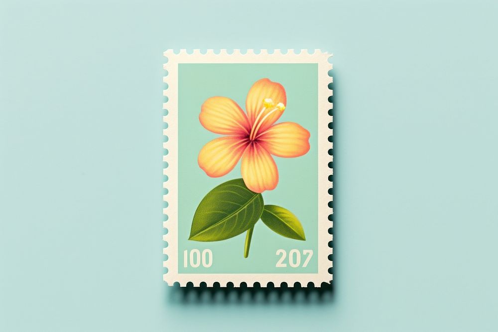 Stamp flower plant petal.