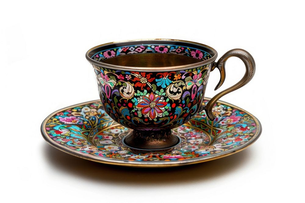 Ottoman painting of cup porcelain saucer mug.
