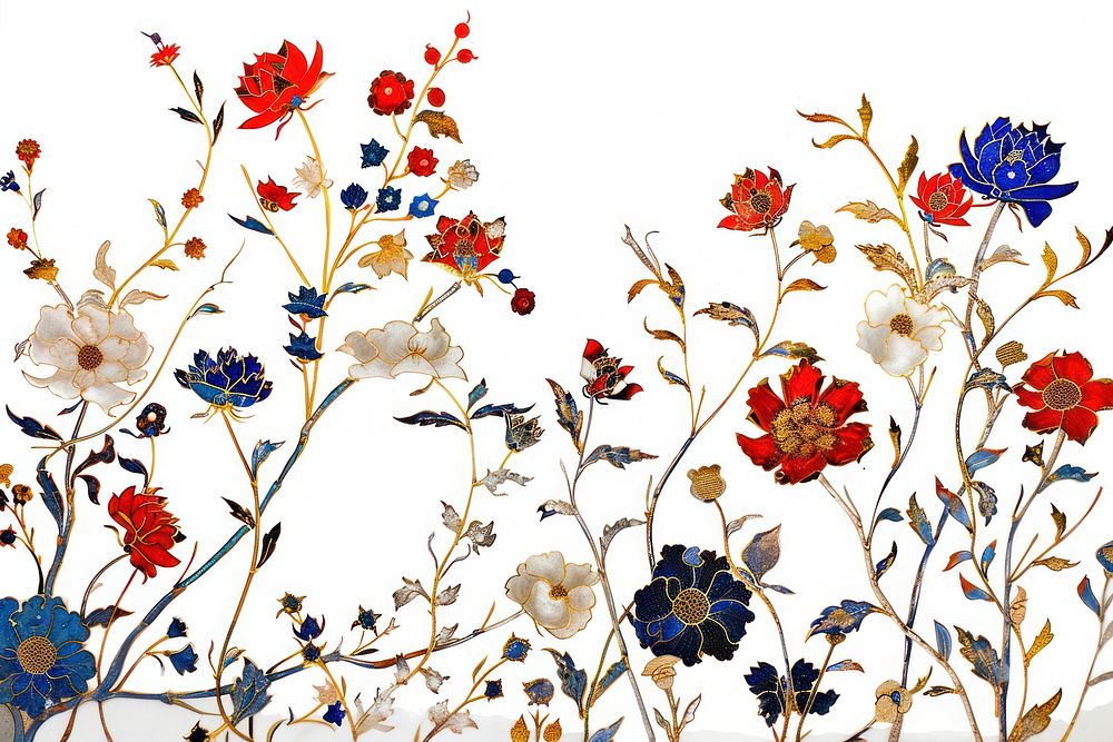 Ottoman painting of flower backgrounds pattern plant.