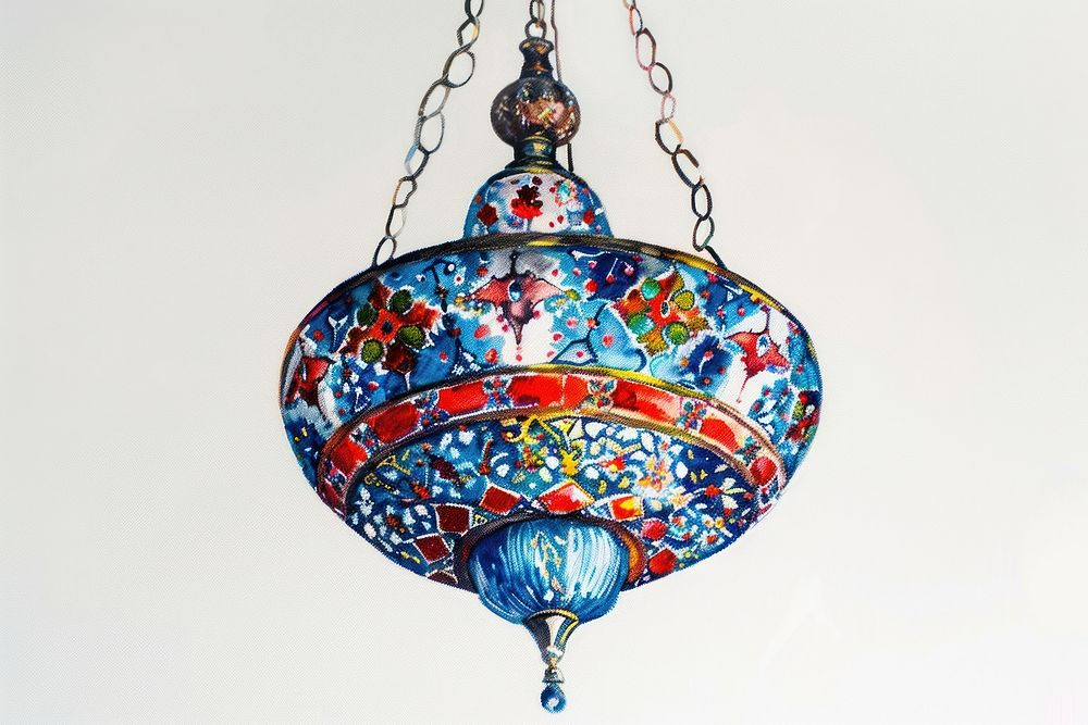 Ottoman painting of lamp chandelier jewelry pendant.