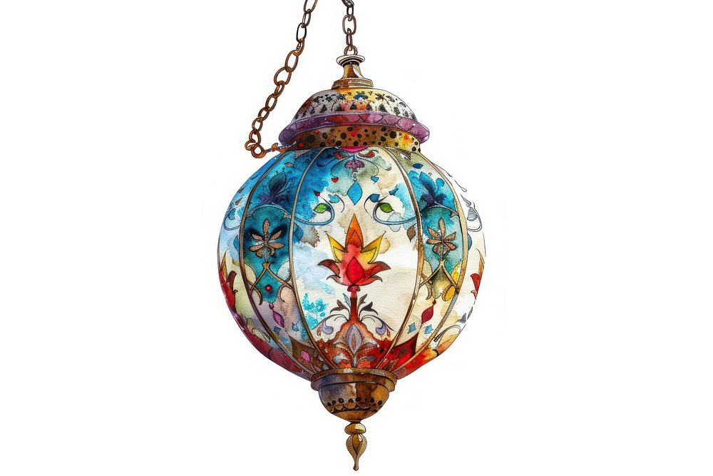 Ottoman painting of lantern chandelier jewelry lamp.