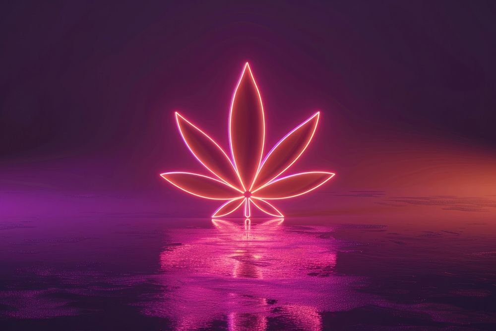 Cannabis light outdoors purple.