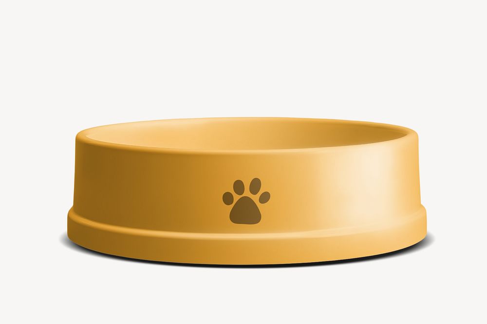 Yellow pet food bowl