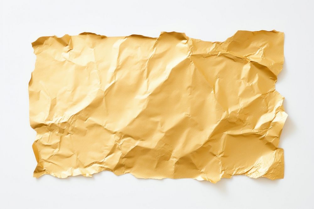 Gold color paper with ripped backgrounds white background aluminium.