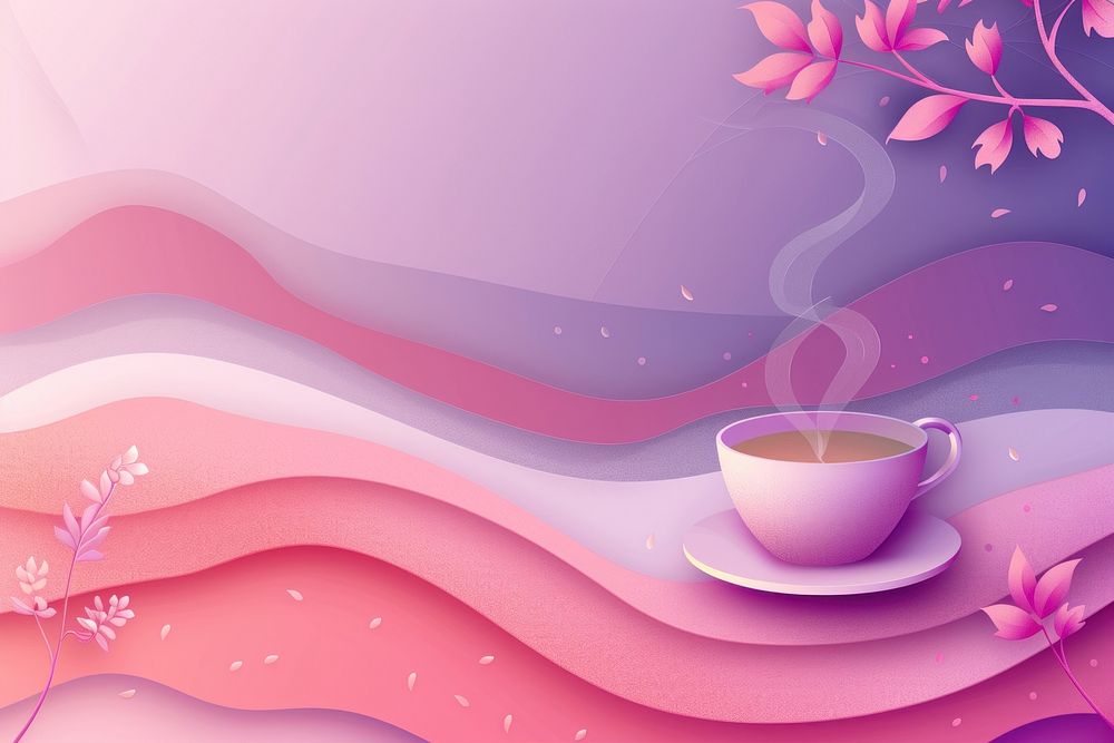 Cup of coffee backgrounds pattern purple.