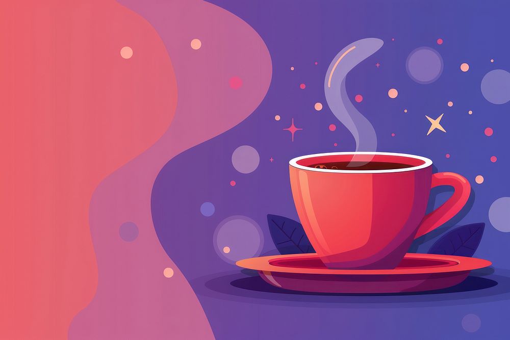 Cup of coffee purple drink mug.