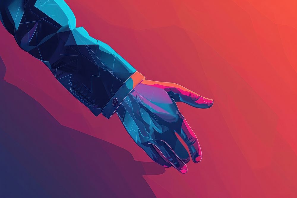 Handshake technology futuristic abstract.