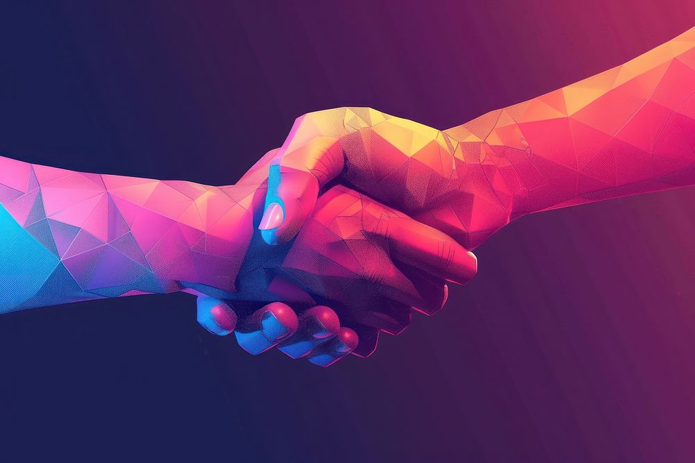 Handshake finger togetherness agreement.