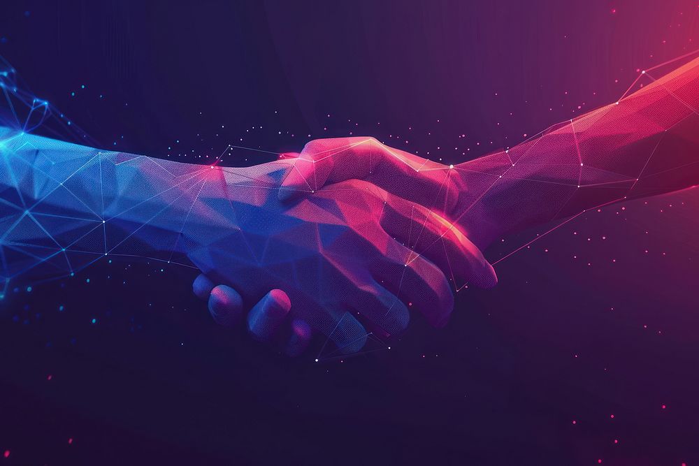 Handshake futuristic technology cyberspace.