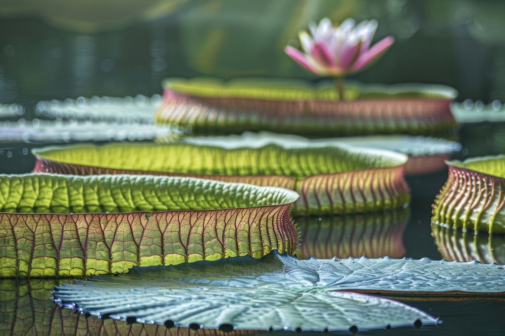 Large water lily pond outdoors nature.