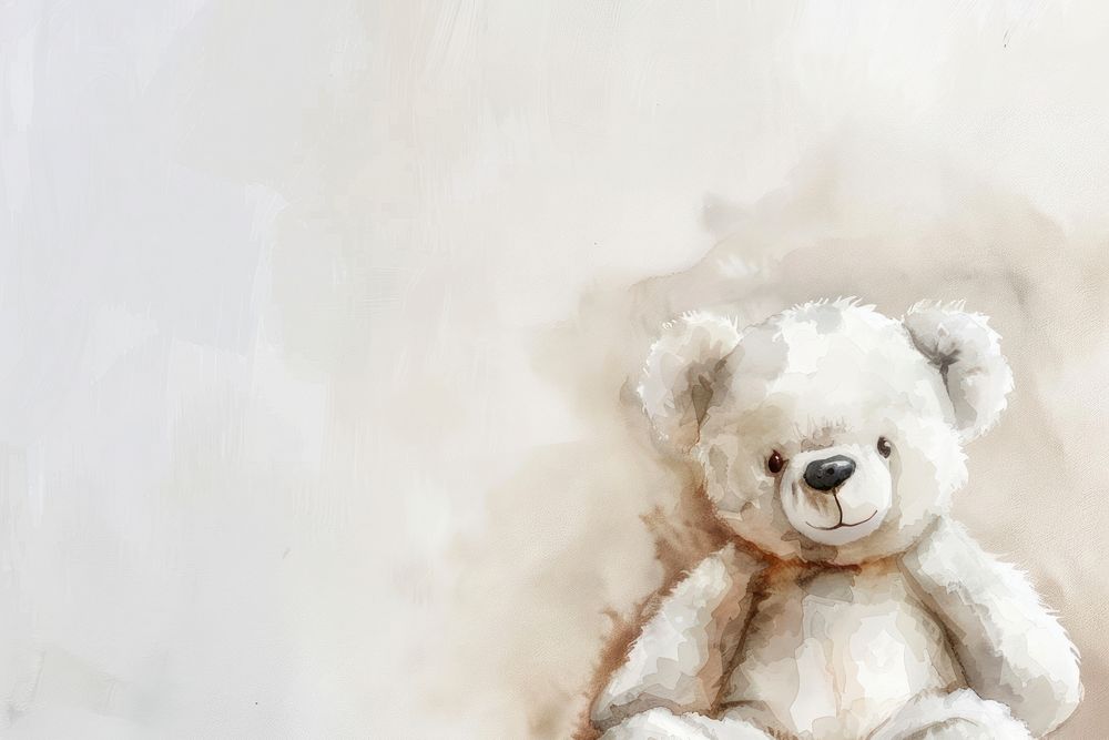 White teddy bear toy representation creativity.