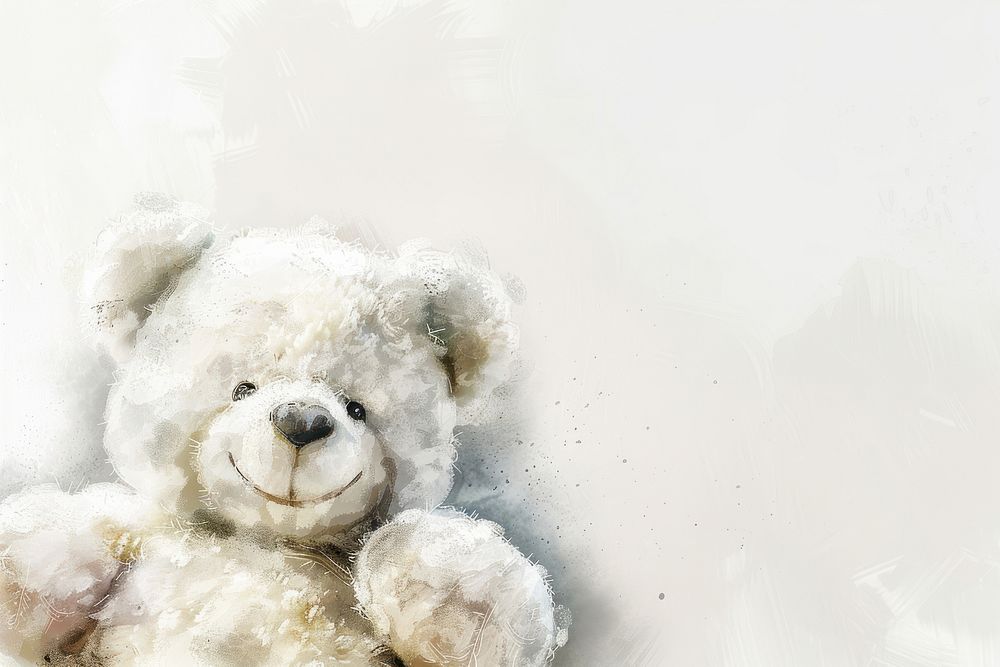 White teddy bear toy representation creativity.