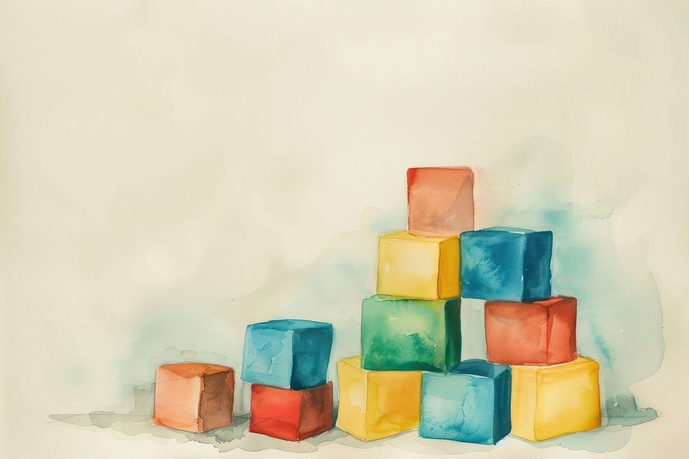 Building block toy painting art backgrounds.
