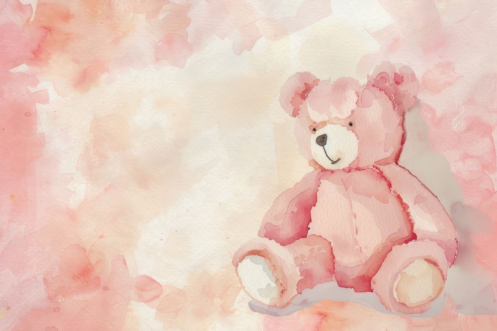 Pink teddy bear pink toy representation.