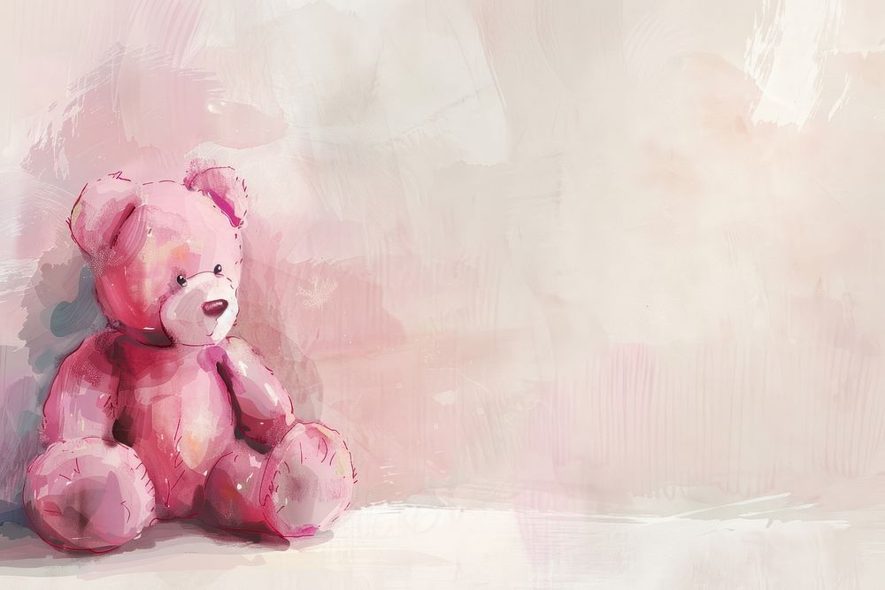 Pink teddy bear pink toy representation.