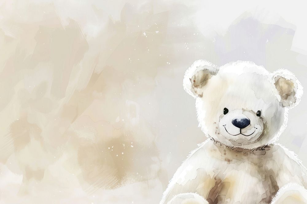 White teddy bear mammal toy representation.