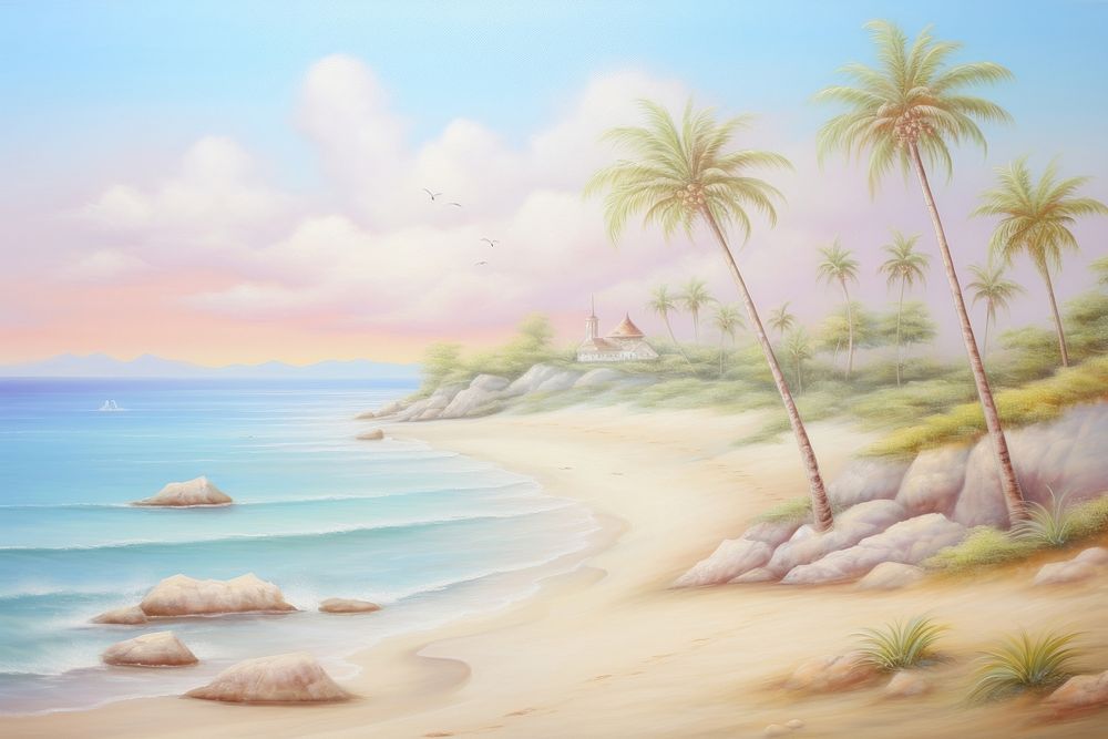 Landscape of beach painting backgrounds outdoors.